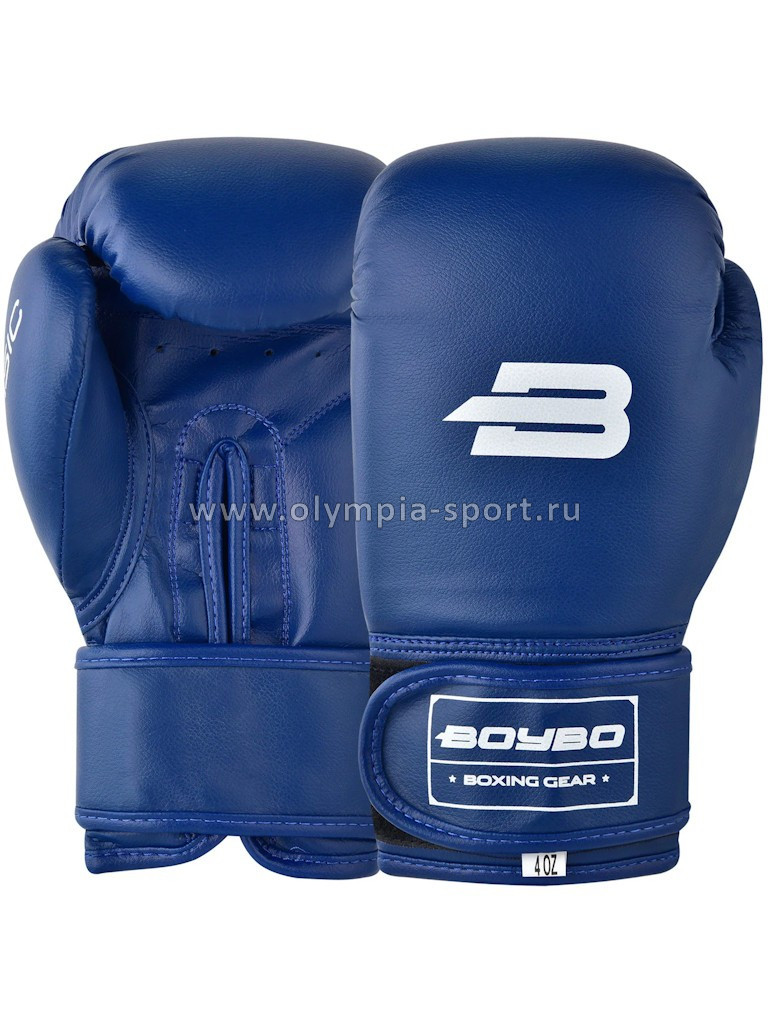 Перчатки бокс. BoyBo Basic BBG100 к/з синие