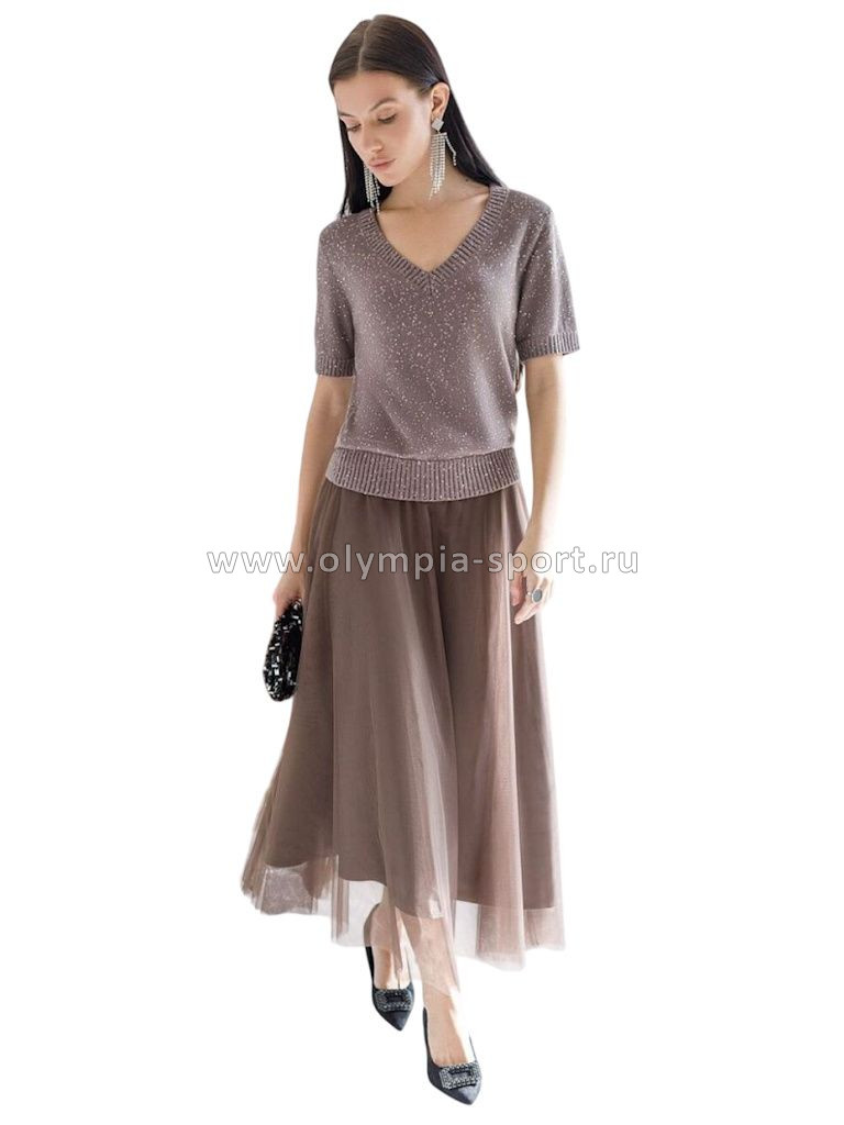 Юбка женская Vilatte D26.204 кофейный