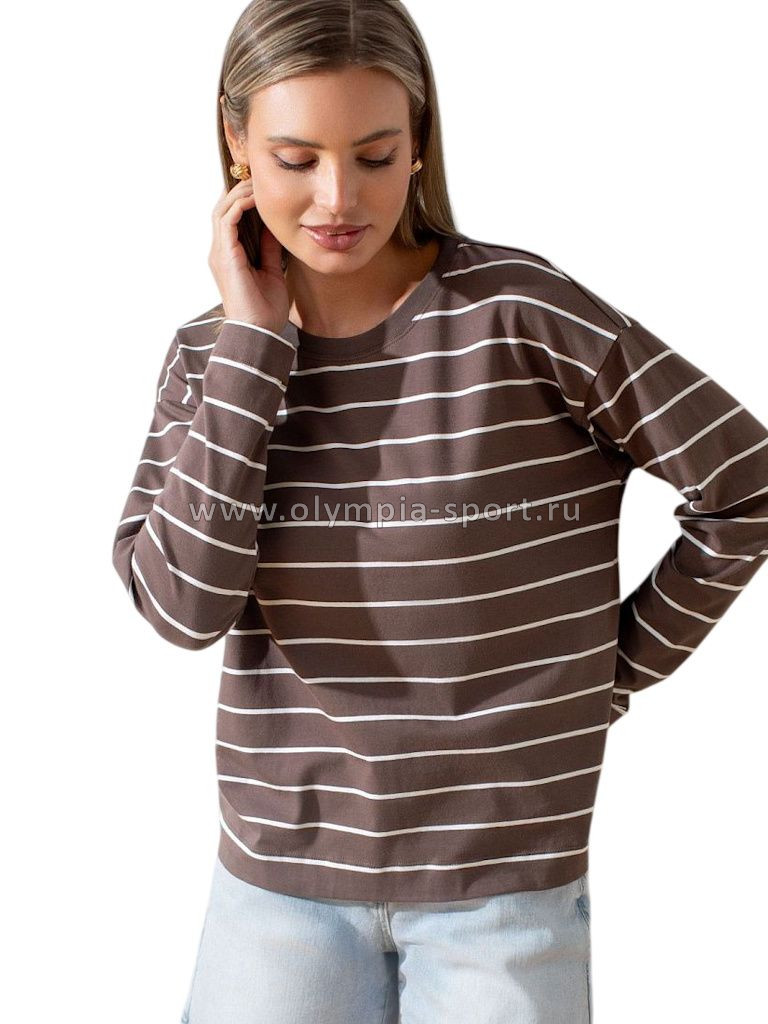 Джемпер женский Vilatte D49.148 белый-кофе